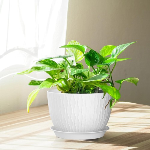 Plant Pots 12/10/9 Inch Pots, Set of 3 Plastic Planters with Drainage Holes a... - Picture 5 of 7