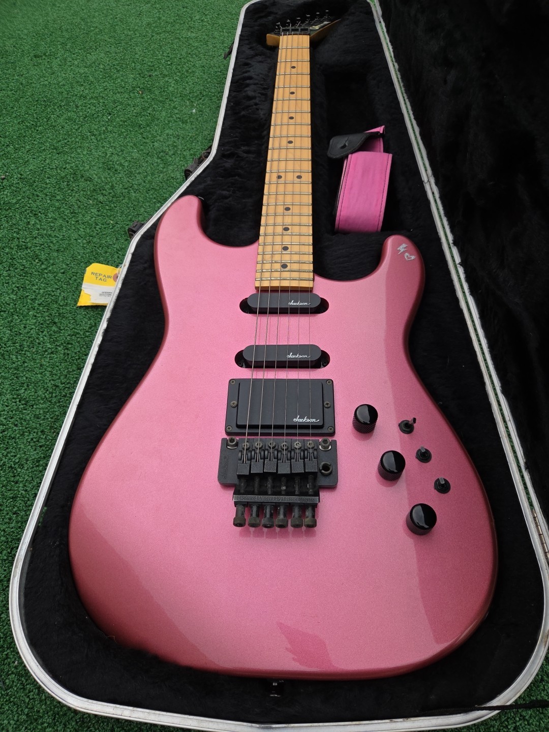 Vintage 1988 Charvel Model 3 Electric Pink - Made in Japan - Jackson Pickups