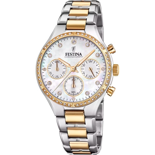 Festina F20402/1 Damen-Uhr Boyfriend Chronograph Quarz Mit Edelstahl-Band-image