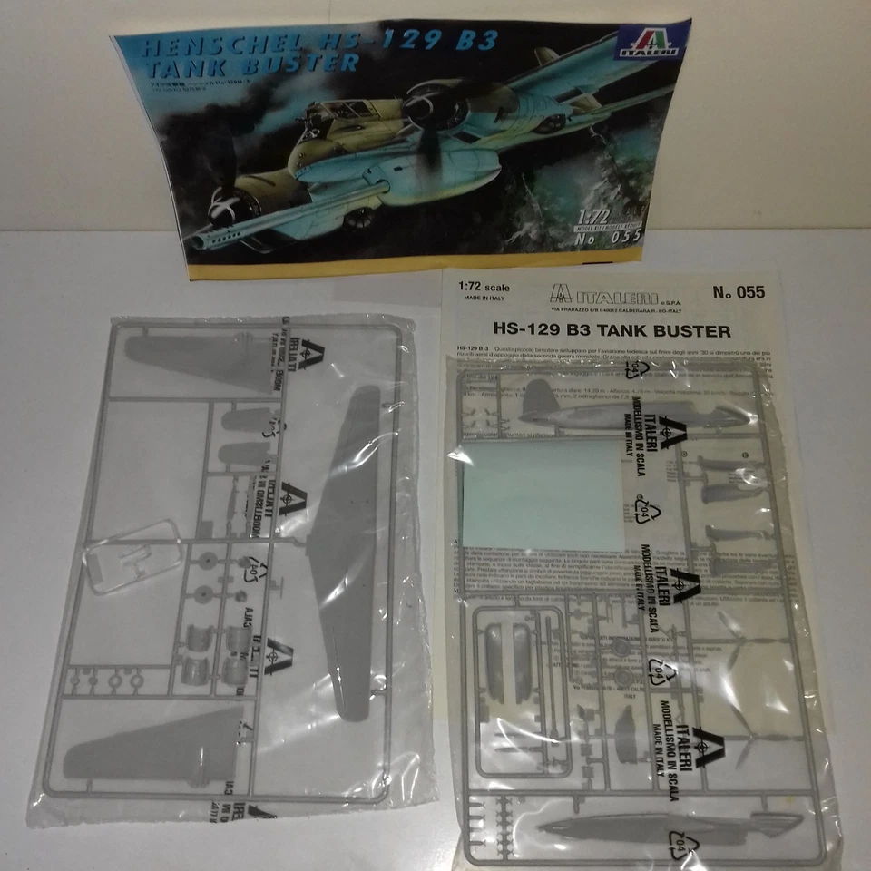 HENSCHEL HS 129 B3 TANK BUSTER KIT 1/72 ITALERI 055 LEGGI NOTE - Immagine 2 di 2