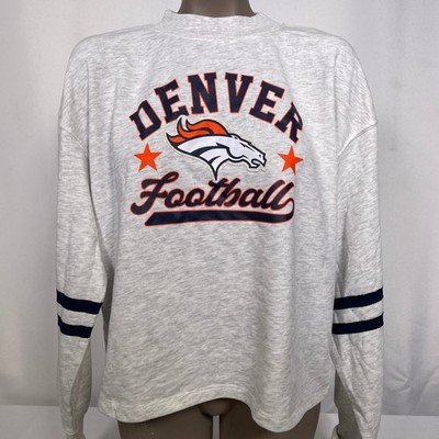 Denver Broncos NFL Heather Gray Gridiron Sweatshirt Women's XL NWT