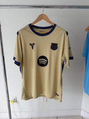 FC Barcelona 2025/26 Away Jersey Nike Dri-FIT Gold Beige Spotify