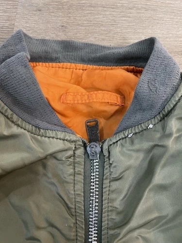 Vintage 80s Alpha Industries MA-1 Flight Bomber Jacket XXX-Large Olive Green USA image 5