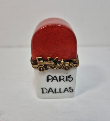 Peint Main Limoges France Chamart Porcelain Trinket Box Dallas / Paris 4936 Mile