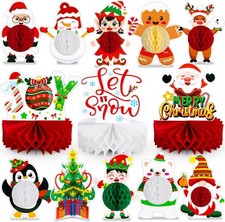 Christmas Honeycomb Centerpieces 3D Table Party Decorations