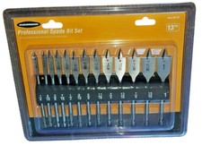 Warrior 93723 Spade Drill Bit Set – 13 Pc – 1/4" Hex Shank – Heat-Treated Steel