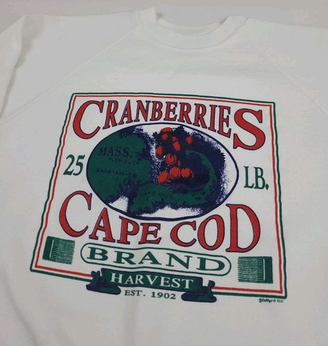 Sudadera Vintage Años 90 Marca Cape Cod Arándanos Estampado Multicolor EE. UU. Onieta - Imagen 3 de 7