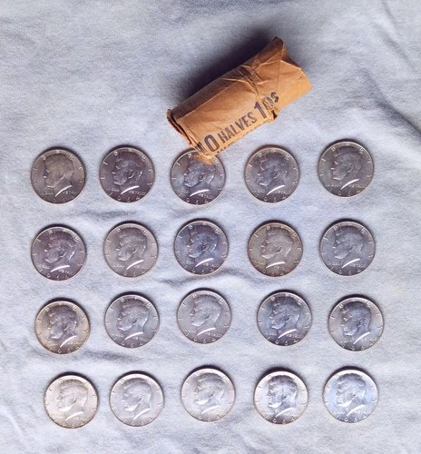 $10 1964 Kennedy Half-Dollars - 90% Silver 20-Coin Roll - uncirculated