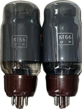 Perfect Matched Pair GEC/Marconi KT66 Tubes With Matching Codes LF IO (1955)