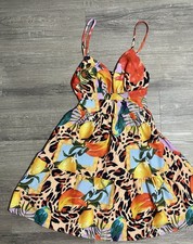 Fit  Flare Sundress Women  s Size Small Cheetah Leopard Print Sleeveless Dress