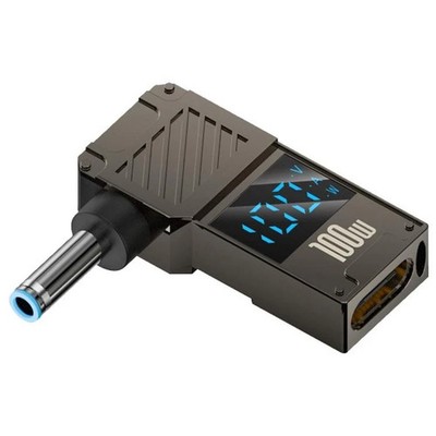100W USB-C to DC 4.5x3.0mm Charging Adapter with Digital Display for HP Laptops 