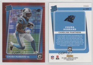 2021 Panini Donruss Optic Rated Red Hyper Prizm Chuba Hubbard #225 Rookie RC