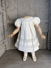 Antique White Doll Dress Antique Head Porcelain Twin