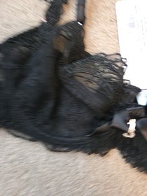 Brand New  Black Lace Lise Charmel Underwired Bra Crystal  Size Uk 34B  New 