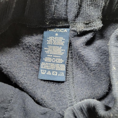 Nautica Pants Boys 8 Navy Blue Fleece Sweatpants Joggers Elastic Waist Pockets - Picture 2 of 7