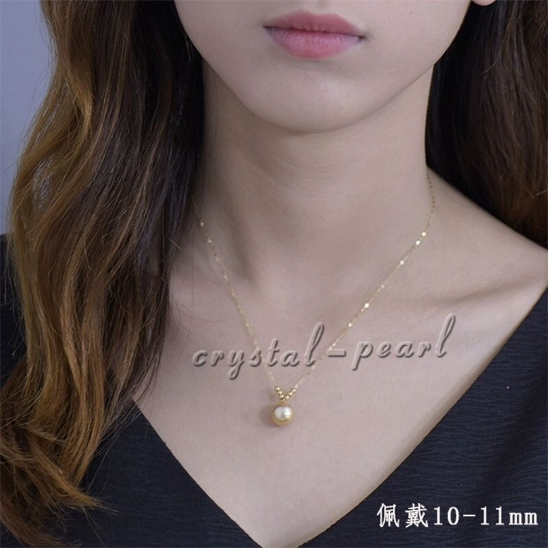 Beautiful AAA 18 Inch 12mm Real Natural South Sea Golden Pearl Necklace