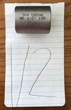 1/2 INCH STRAIGHT COUPLING STAINLESS STEEL 304 Class 150 New