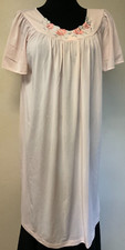Vintage Pink Roses Lace Nightgown Size Large Made in the USA CL29
