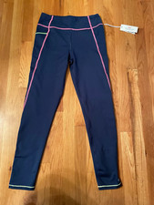 NWT Girls Vineyard Vines Perfromance Leggings Navy Blue Pop Stitch Size XL 16