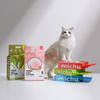 New Michu Tofu Cat Litter Natural Clumping 2.5kg/6L x12bags AU Stock - Image 1 of 4