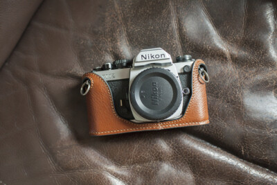 Tracolla Fotocamera Custodia In Vera Pelle Mezza Per Fotocamere