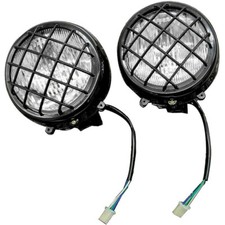2 Pcs LED Headlights for Yamaha Banshee 1987-2006 Lens Bulbs Grills Warrior 350
