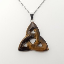 Quartz Crystal Necklace Stone Pendant Trinity Reiki Healing High Quality Chain