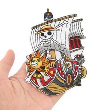 Anime Sunny Pirate Ship Embroidered Large Iron On 5" x4" Patch Gorgeous