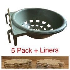 5 x CANARY NEST PANS PLASTIC AND LINERS for NESTING CANARIES & BIRDS