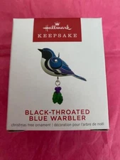 Hallmark Keepsake Ornament 2022 mini Black Throated Blue Warbler beauty Of bird