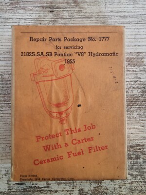 Carter 1777 Carburetor Kit for 1955 Pontiac Hydramatic 2BBL Carter Carb 2182S