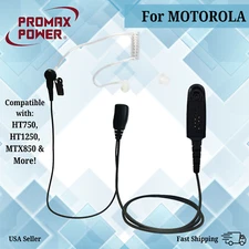 Acoustic Tube Earpiece with PTT Mic for Motorola Radios HT750, HT1250, MTX850