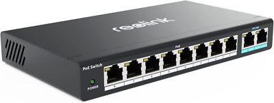 Reolink 8 Ports PoE-Switch mit 2 Gigabit-Uplink-Ports bis zu 120W für  8 Geräte
