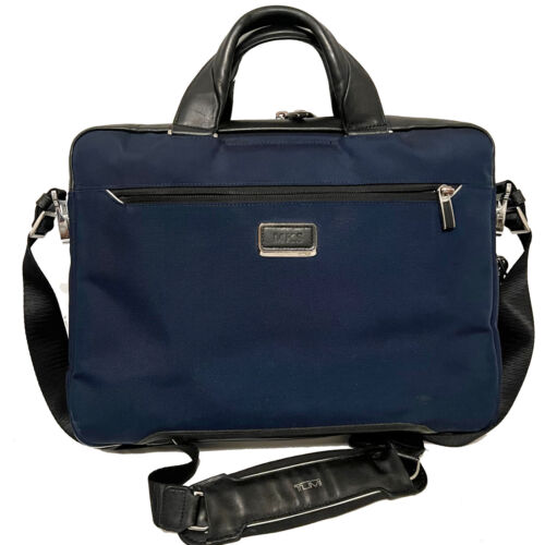 TUMI Men's Navy Alpha Bravo  Nylon / Leather Laptop Briefcase - Picture 1 of 12