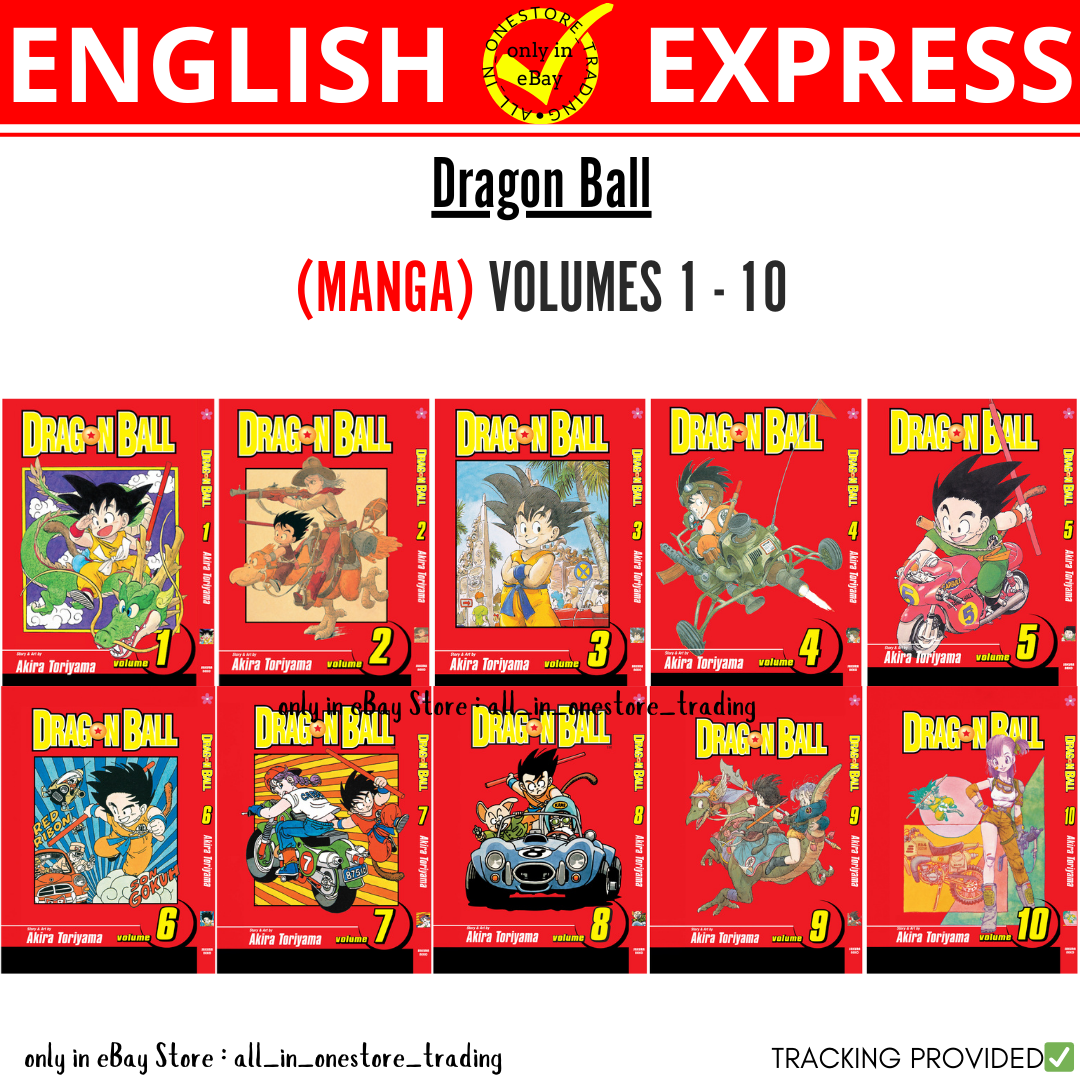 Dragon Ball Manga Red Cover English Version Volumes 1-10 All Set