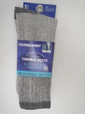 2pair Men's size  10-13 Excell Merino Wool Blend Thermal Boot Crew Socks