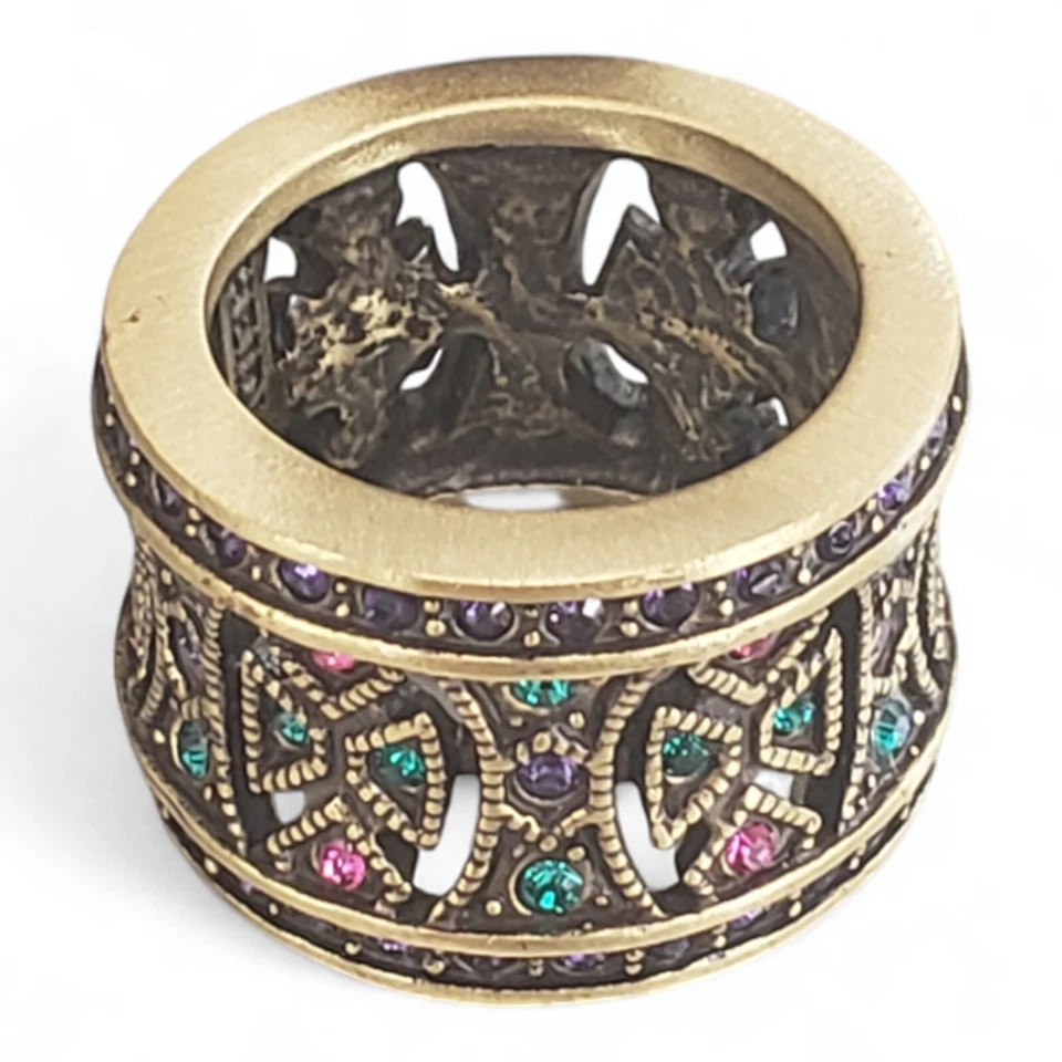 Heidi Daus Byzentine Beauty Bronze Finish Swarovski Crystal Ring Size 8 - Image 3 of 4