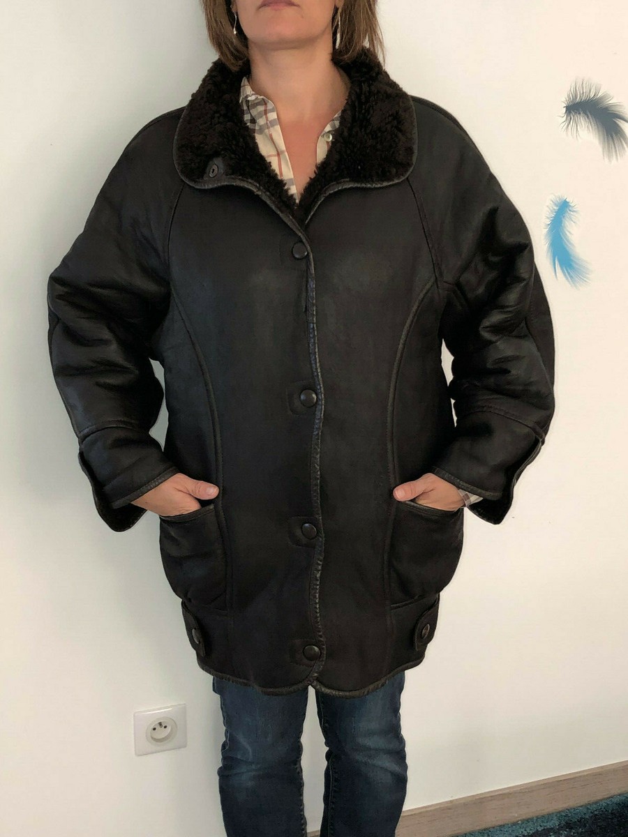 Shearling Coat Lambskin PEAU D'ANE Size 40 FR 12 UK 8 US | eBay