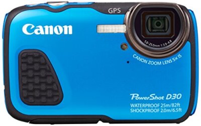 Canon Digital Camera 12.1 MP Power Shot D30 5X Zoom Blue