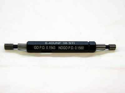 NEW 6 40 UNF 3B STI HELICOIL THREAD PLUG GAGE #6 .138 GO NO GO PDS .1543 & .1560