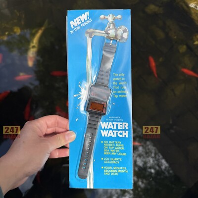NOS Super Rare LANEVE H2O Water Activated Digital Watch 1980s Retro