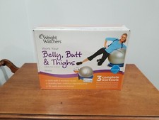 Weight Watchers Belly Butt Thighs Kit Stability Ball 3 Complete Workouts w/DVD