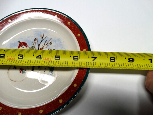 Set of 2 Royal Seasons Stoneware Snowman Christmas Salad/Bread Plates EUC - Picture 4 of 4