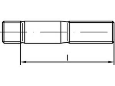 10 x Stiftschrauben, Einschraubende  1 d DIN 938 A 4 M 24 x 95 A 4, CAB FASTENIN