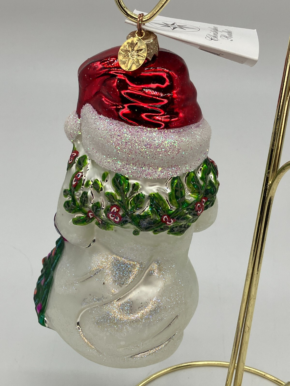 Vintage NEW Christopher RADKO 1999 HOLLY DAY Glass Ornament 99-036-0 Poland Big