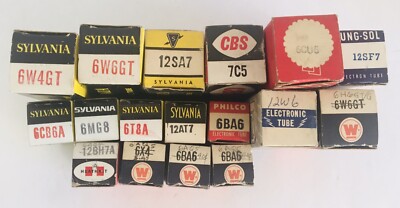 Vintage Assorted Brands of Electronic Vacuum Tubes Lot of 17