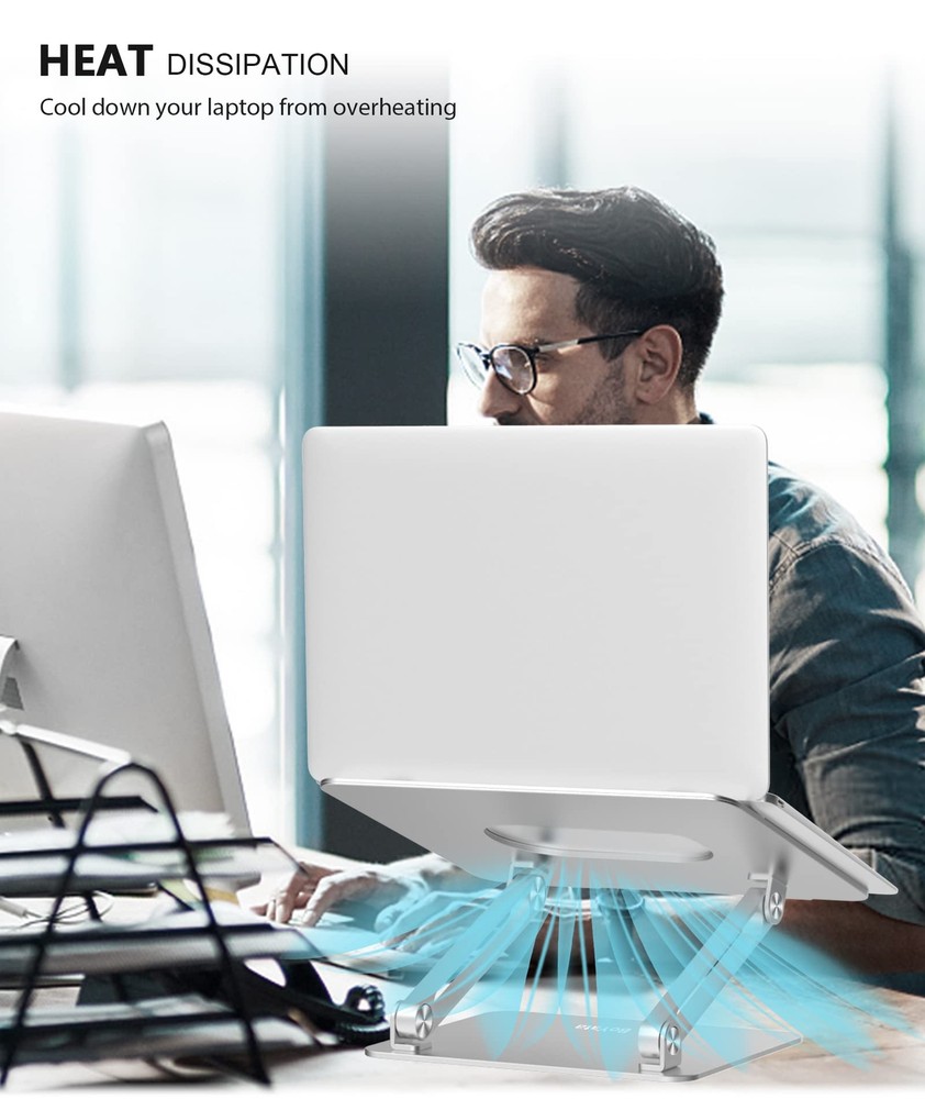 Adjustable Multi-Angle Laptop Stand with Heat Vent for Better Ergonomics