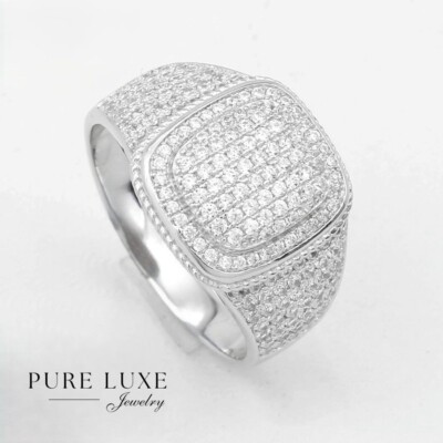 Men's 925 Sterling Silver Cubic Zirconia Wedding Ring #7 8-12*BOX