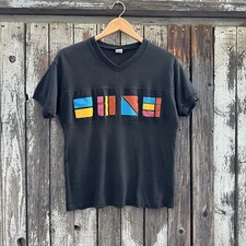 Vintage 80s Runner Up Women's V-Neck T-Shirt Thermal Mesh Made in USA