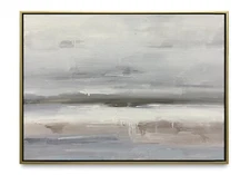 Hungryartist -Original Oil Painting of Gray Abstract  on Canvas 18x25 Framed